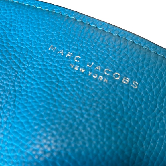 Marc Jacobs Blue Pebbled Leather Large Tote Shoulder Bag Work School Travel - Picture 3 of 6